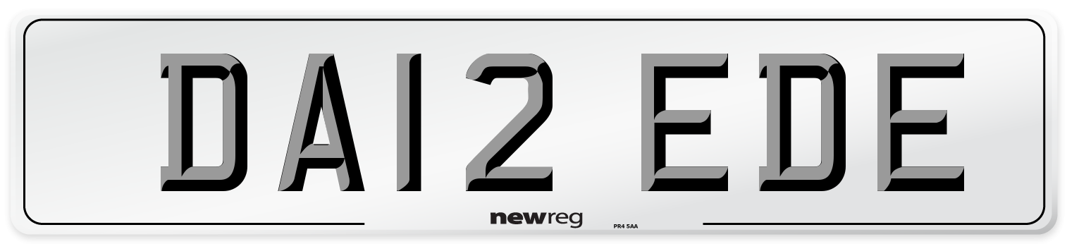 DA12 EDE Number Plate from New Reg